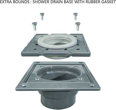 EMBATHER 12 Inches Linear Shower Drain with Removable Quadrato Pattern Grate, CUPC Certified, 304 Stainless Shower Drain and Shower Drain Base Included Hair Strainer and Leveling Feet, Brushed Nickel