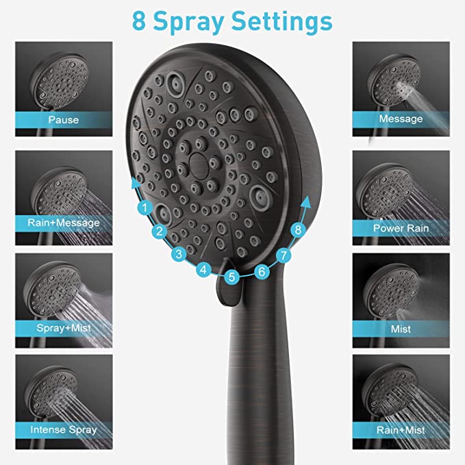 EMBATHER Shower System, High Pressure Shower Faucets Sets Complete in Valve and Trim Kit, Oil Rubbed Bronze
