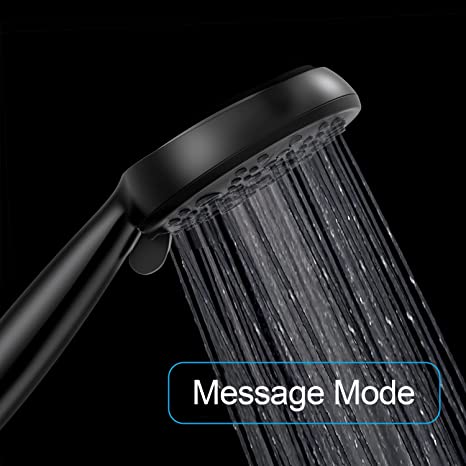 EMBATHER High Pressure Shower Head, 8 Function Shower Head with Shower Spray, 4.7 Inch Handheld Showerhead with 71 Inch Stainless Steel Hose and Adjustable Bracket for Bathroom,Black