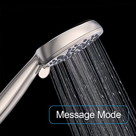 EMBATHER High Pressure Shower Head, 8 Function Shower Head with Shower Spray, 4.7 Inch Handheld Showerhead with 71 Inch Stainless Steel Hose and Adjustable Bracket for Bathroom, Brushed Nickel