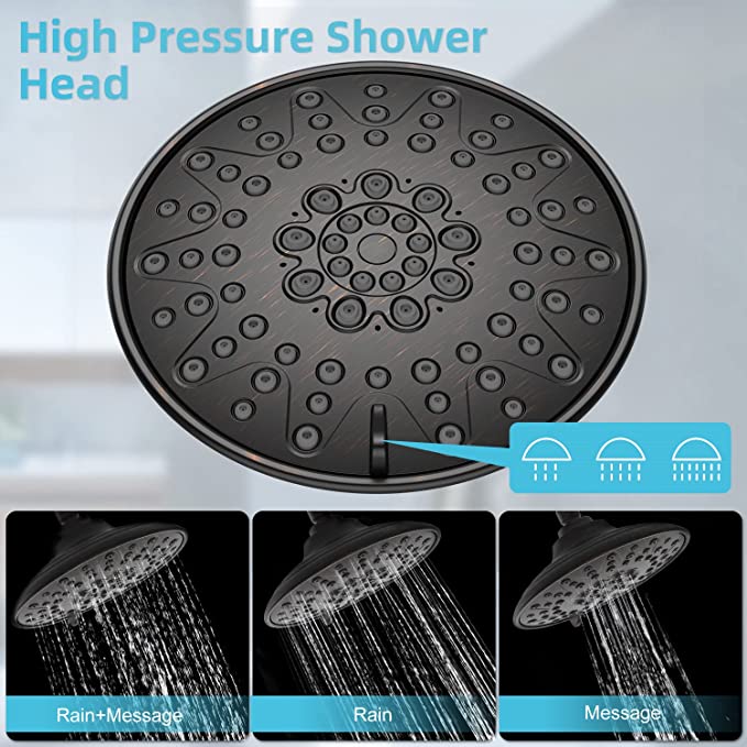 EMBATHER Shower System, High Pressure Shower Faucets Sets Complete in Valve and Trim Kit, Oil Rubbed Bronze