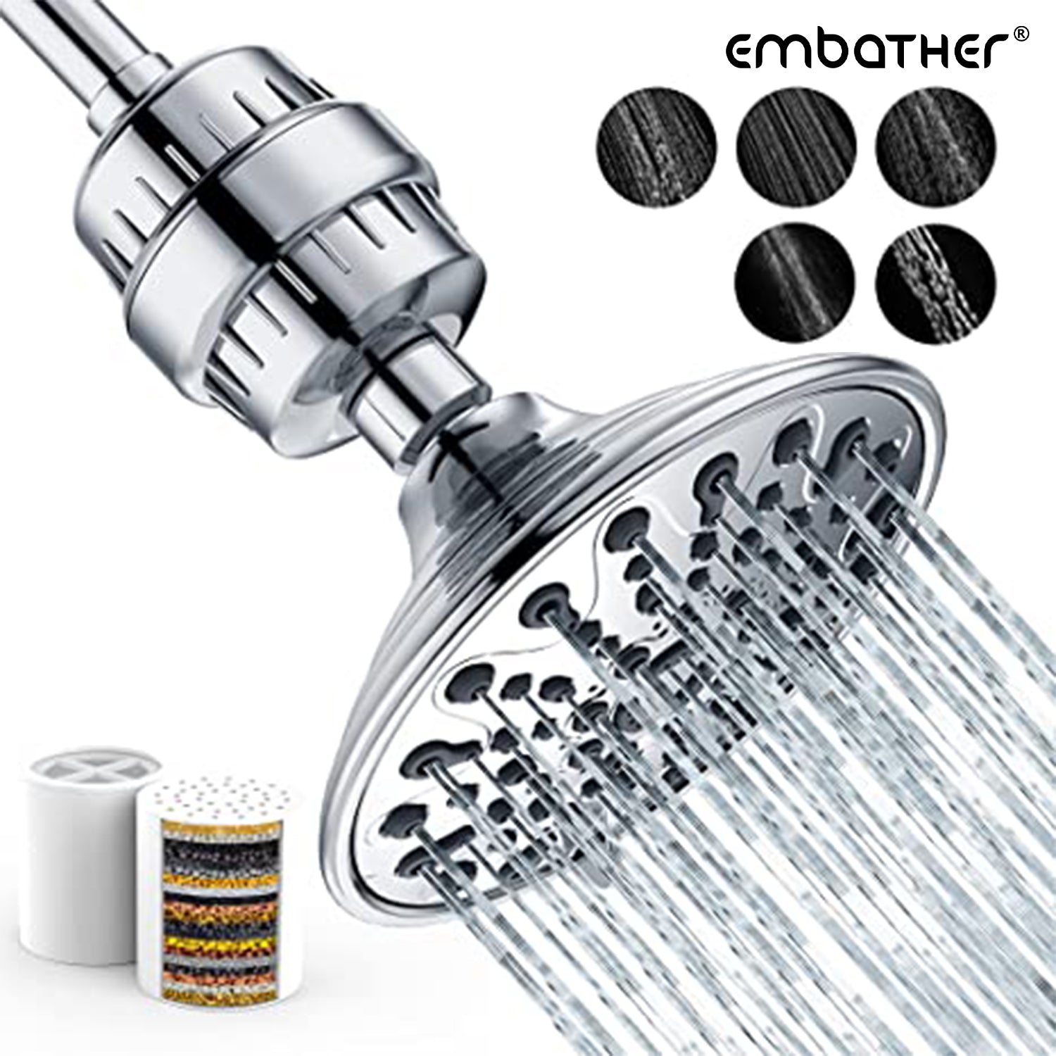 AquaHomeGroup Handheld Shower Head with Filter - 15 Stage Filtration Shower  Filt