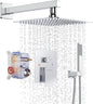 EMBATHER Shower System Chrome Shower Faucet Sets with 12" Rain Shower Head For Bathroom