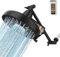 Filtered Shower Head with Extension Arm - EMBATHER 8 Inch Hign Output Showrhead with 3 Spray Settings, 18 Stage Filter for Hard Water, 11" Adjustable Arm, Brass Swivel Ball Jiont