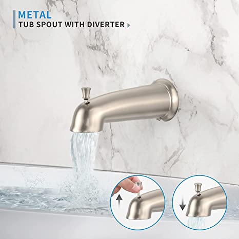 EMBATHER Shower Faucet Set with Tub Spout,Dual Function Shower Trim Kit(Rough-in Valve Included) with 9 Inch Shower Head,Rain Mixer Shower System Wall Mounted Rainfall Shower Combo Set, Brushed Nickel