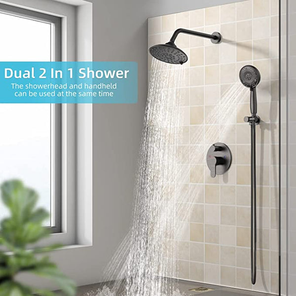 EMBATHER Shower System, High Pressure Shower Faucets Sets Complete in Valve and Trim Kit, Oil Rubbed Bronze