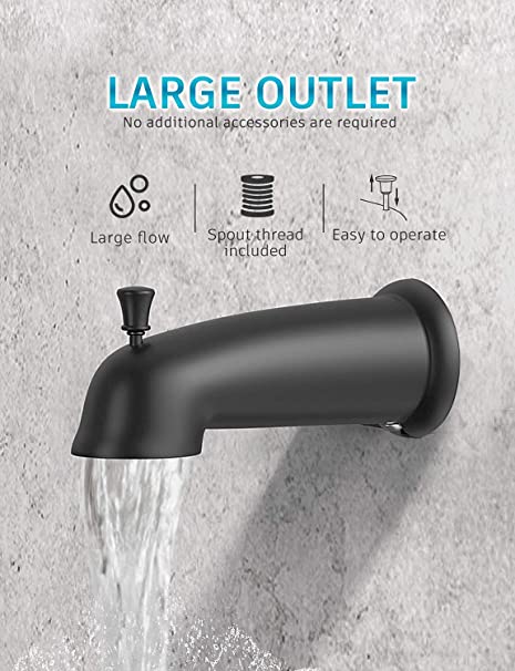 EMBATHER Black Shower Faucet Set with Tub Spout, Dual Function Shower Trim Kit(Rough-in Valve Included) with 9 Inch shower head,Rain Mixer Shower System Wall Mounted Rainfall Shower Combo Set