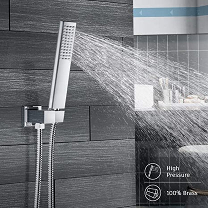 EMBATHER California Certified- 10 / 12 Inches Polished Chrome Shower System with Pressure Balabce Valve and Trim