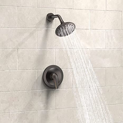 EMBATHER Shower Faucet with Valve, Shower Faucets Sets Complete with 6 Spray Touch-Clean Shower Head, Single Function Shower Trim Kit, Oil Rubbed Bronze