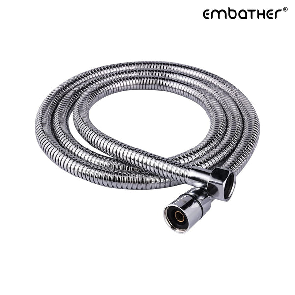 EMBATHER Shower Hose 59 Inches,Extra Long Explosion Proof Handheld Hose with Flexible Connector, Made of Stainless Steel Polished Chrome