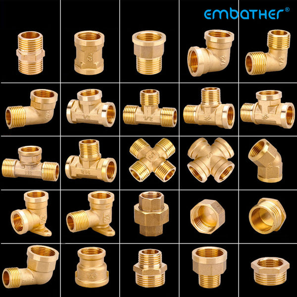 EMbather Plumbing fittings 1/2 inch in Bulk,Pushfit Straight Couplings(10PCS), 90 Degree Elbows(10PCS), Tees(5PCS) to Connect Pex, Copper, CPVC, Lead Free Approved, with A Disconnect Clip, Pack of 25